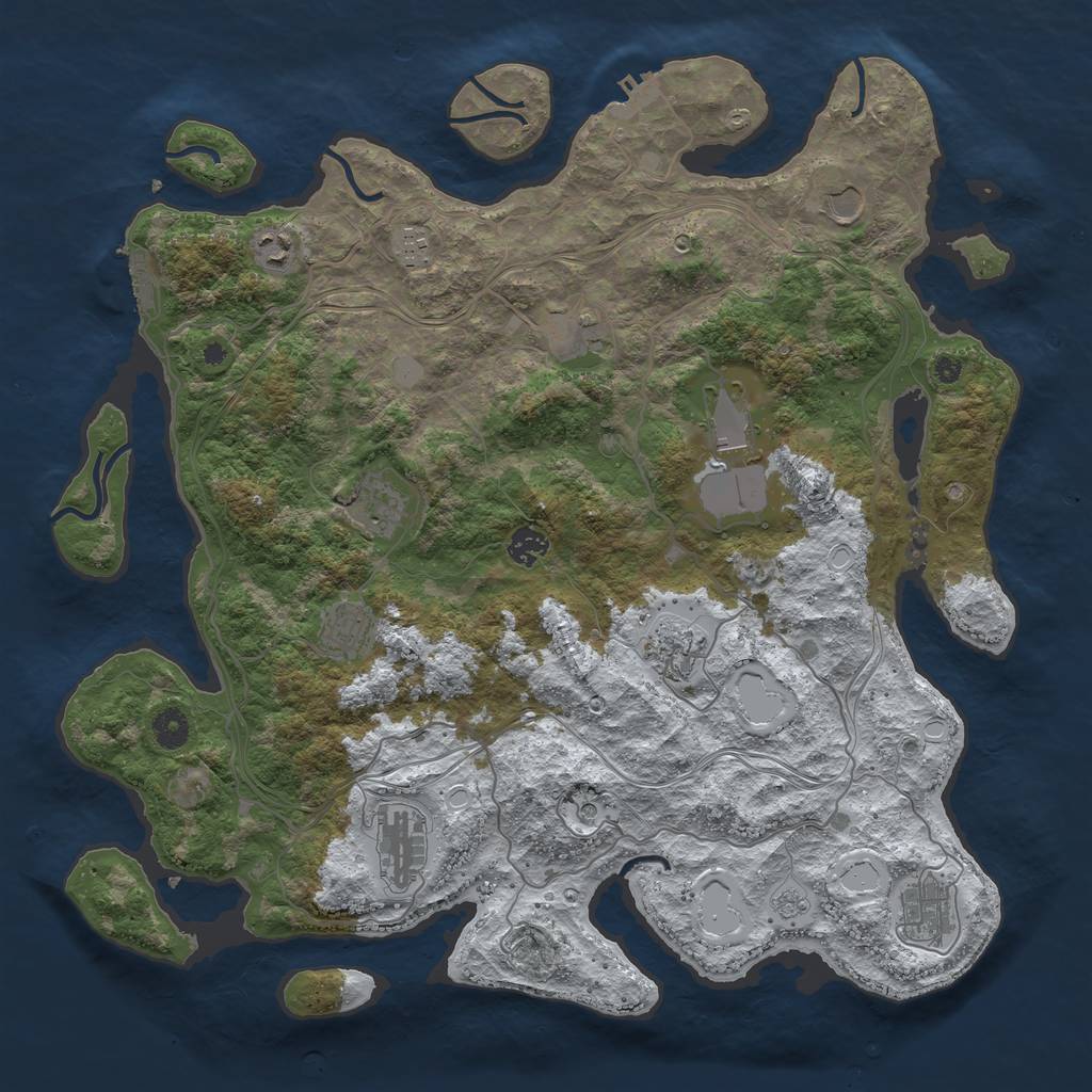 Rust Map: Procedural Map, Size: 4250, Seed: 30996, 20 Monuments