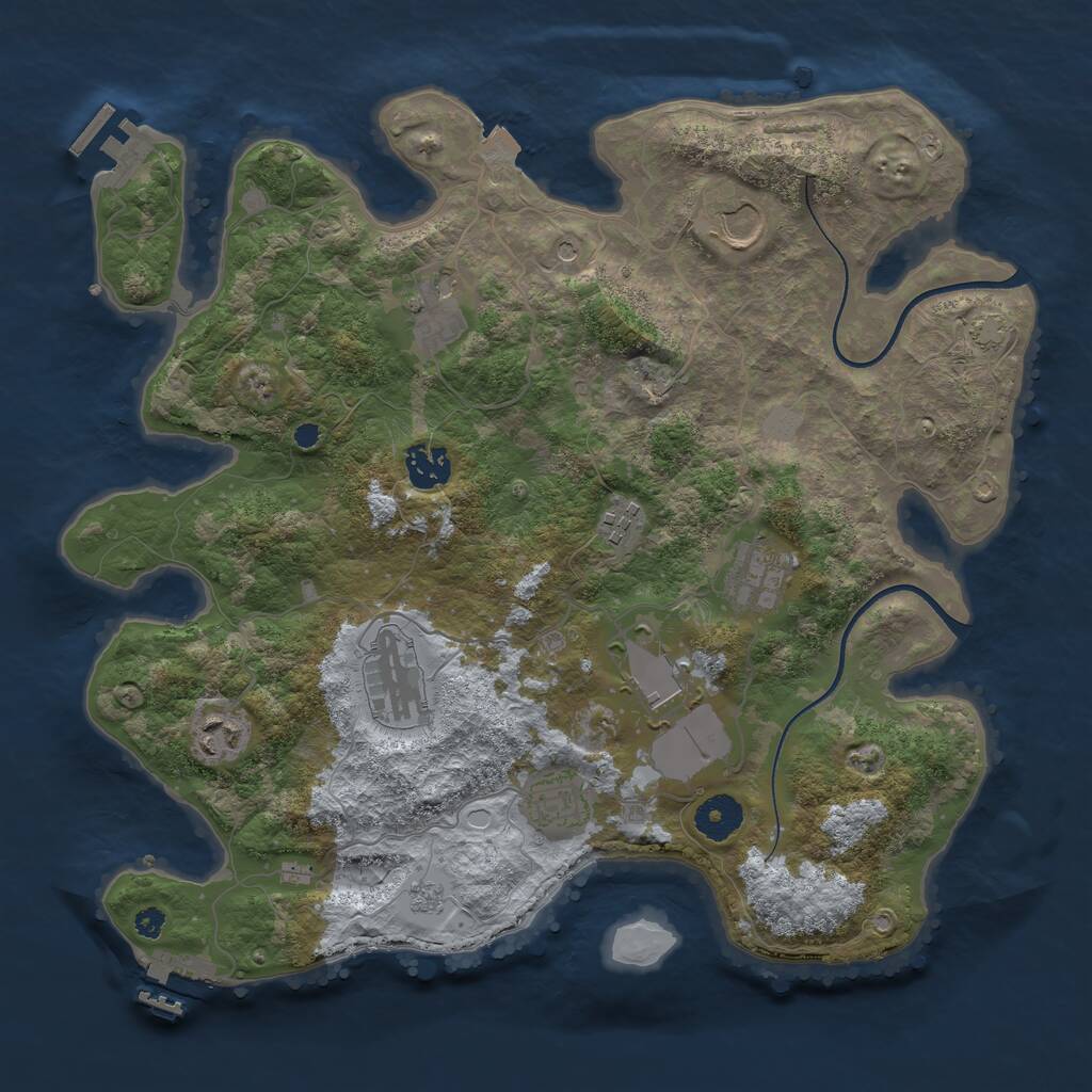 Rust Map: Procedural Map, Size: 3600, Seed: 22992, 15 Monuments