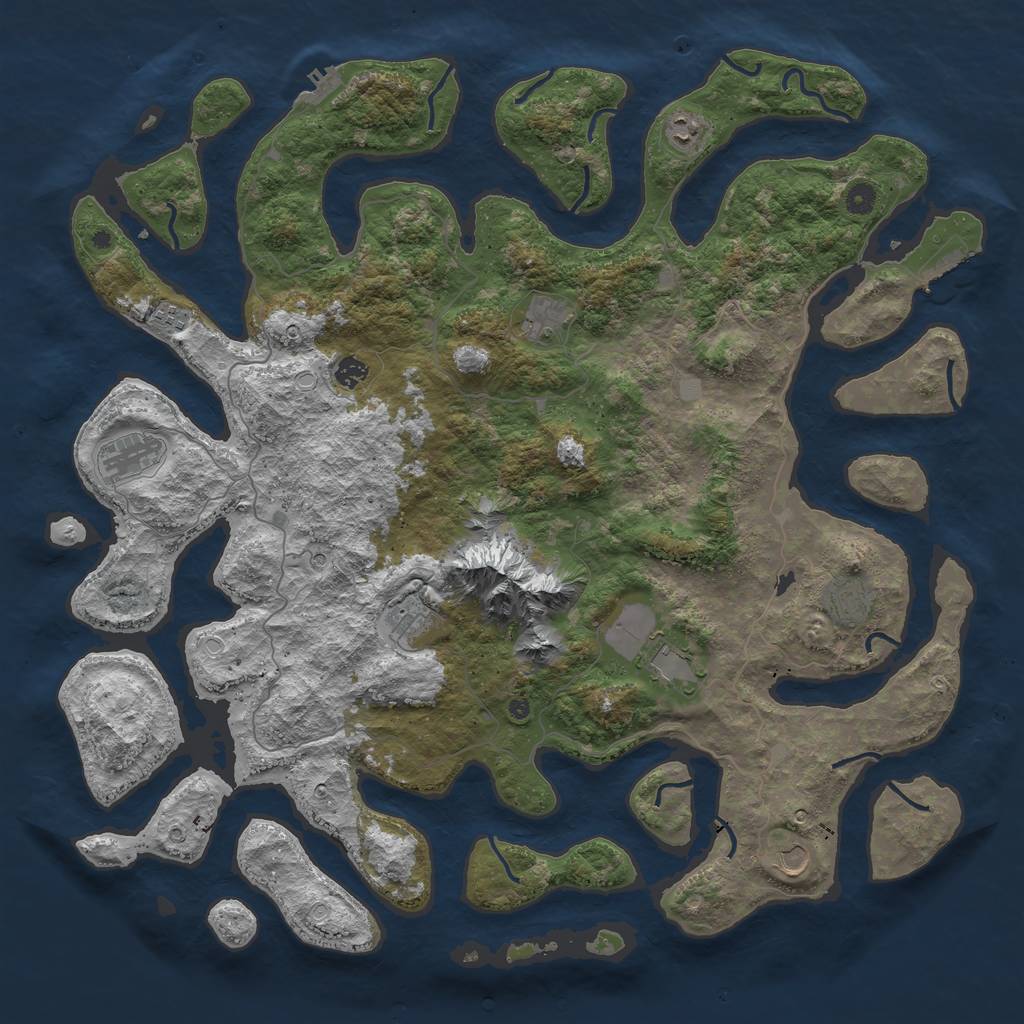 Rust Map: Procedural Map, Size: 5000, Seed: 303635722, 17 Monuments