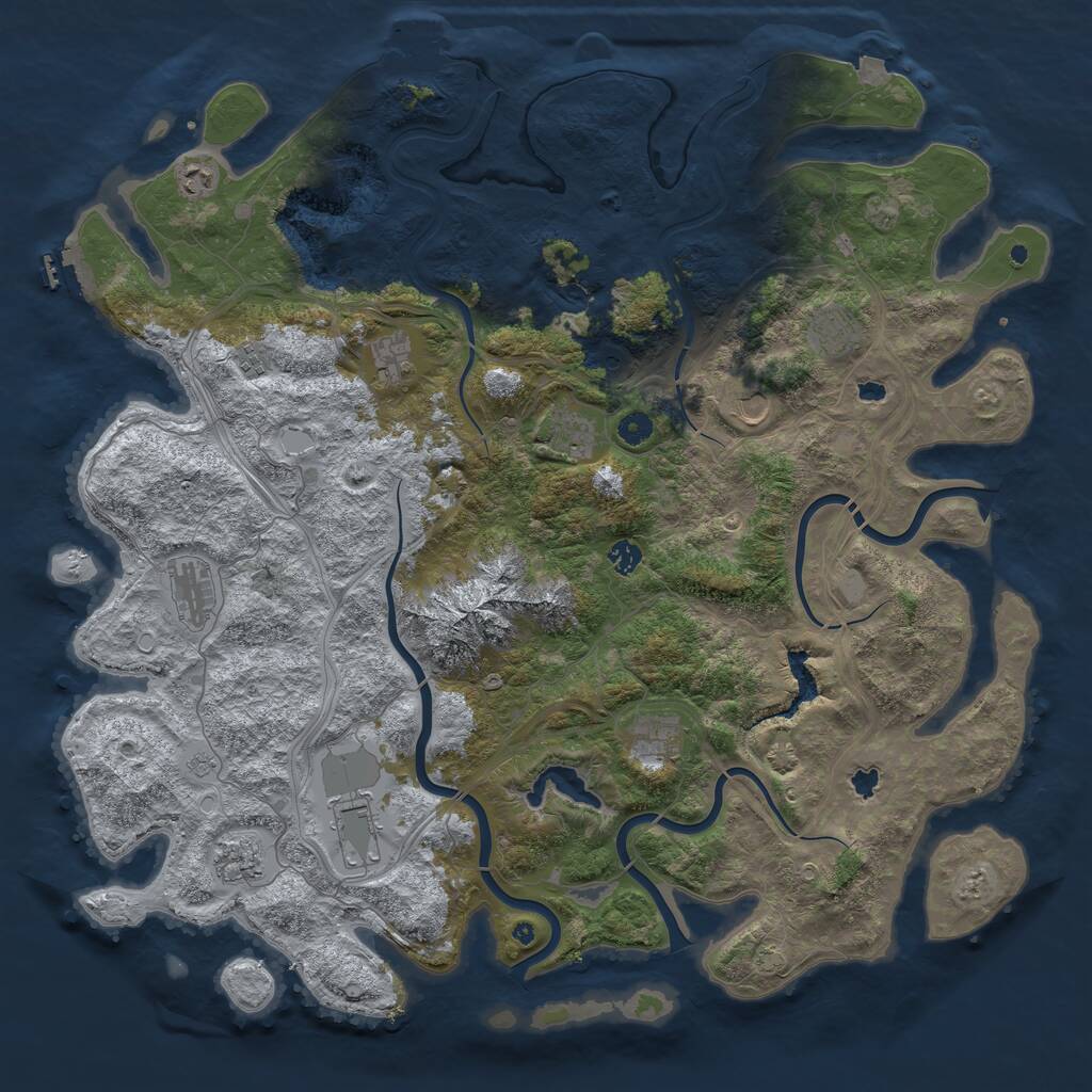 Rust Map: Procedural Map, Size: 5000, Seed: 303635722, 17 Monuments