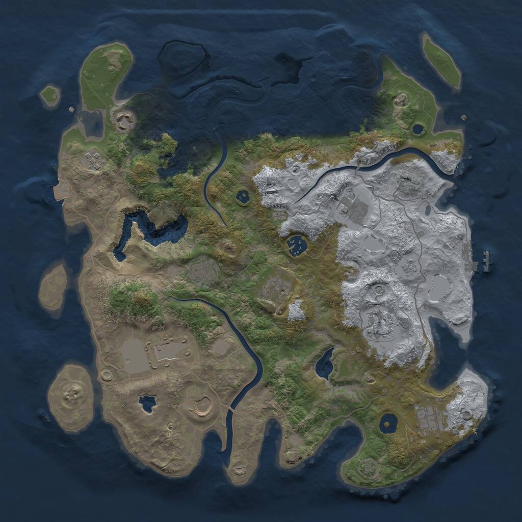 Rust Map: Procedural Map, Size: 4000, Seed: 1456433967, 16 Monuments