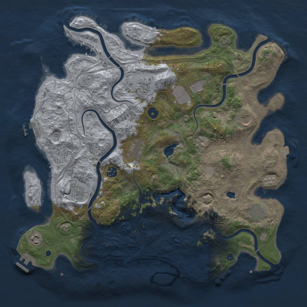 Rust Map: Procedural Map, Size: 4300, Seed: 6161234, 15 Monuments