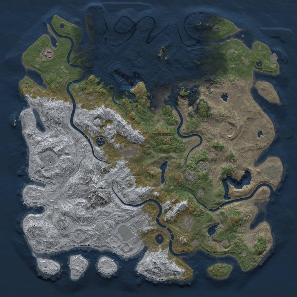 Rust Map: Procedural Map, Size: 5000, Seed: 63061726, 17 Monuments
