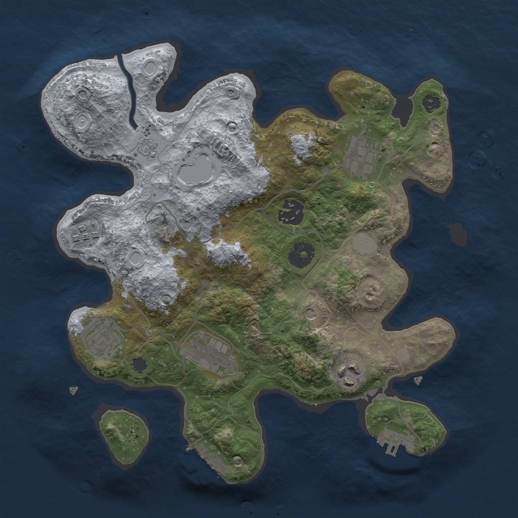 Rust Map: Procedural Map, Size: 3000, Seed: 310126572, 13 Monuments