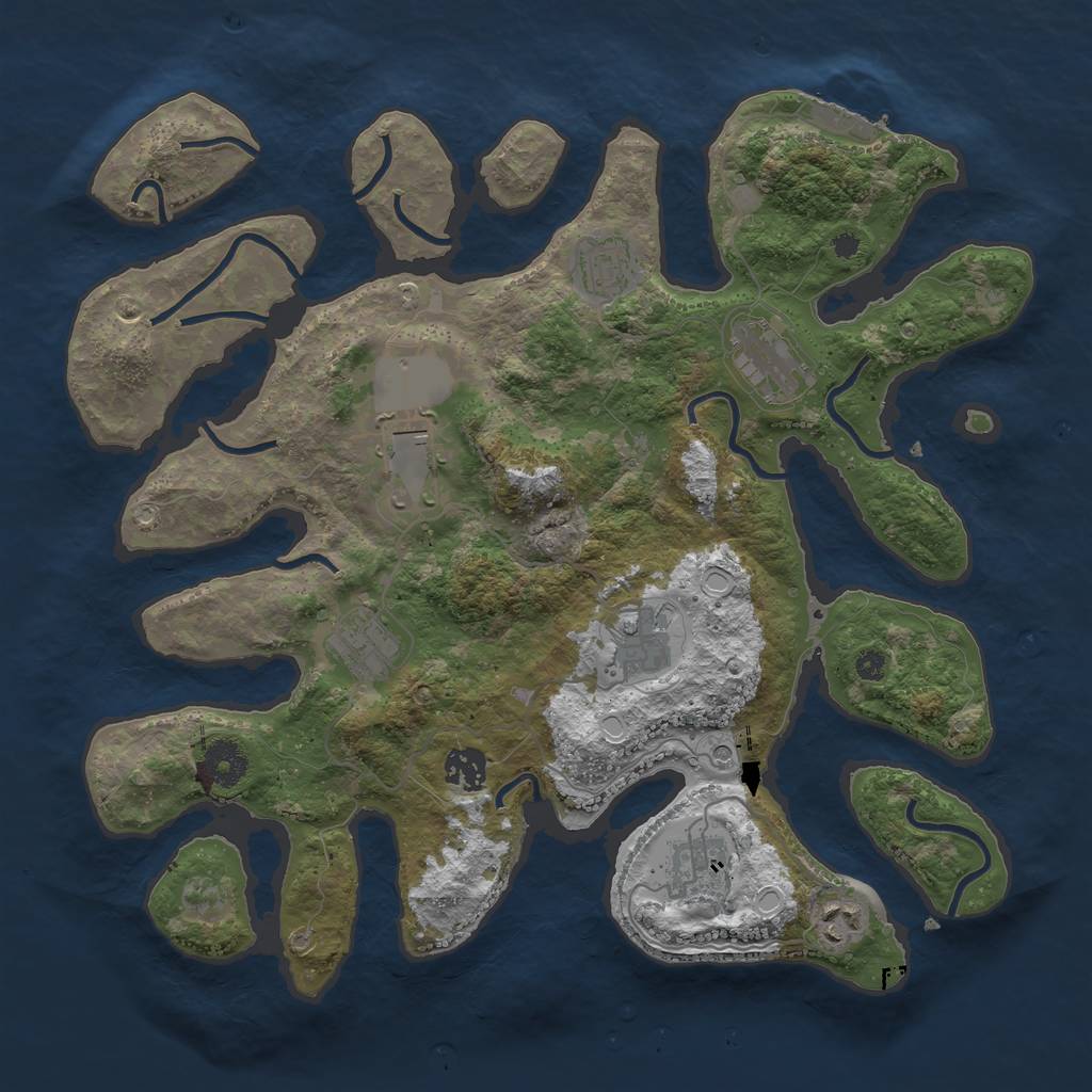Rust Map: Procedural Map, Size: 3700, Seed: 1478992511, 15 Monuments