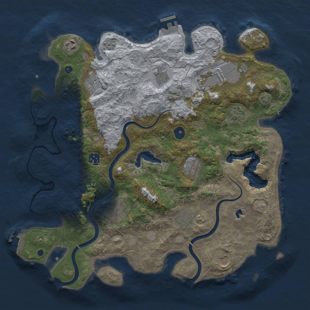 Rust Map: Procedural Map, Size: 4000, Seed: 262346722, 17 Monuments
