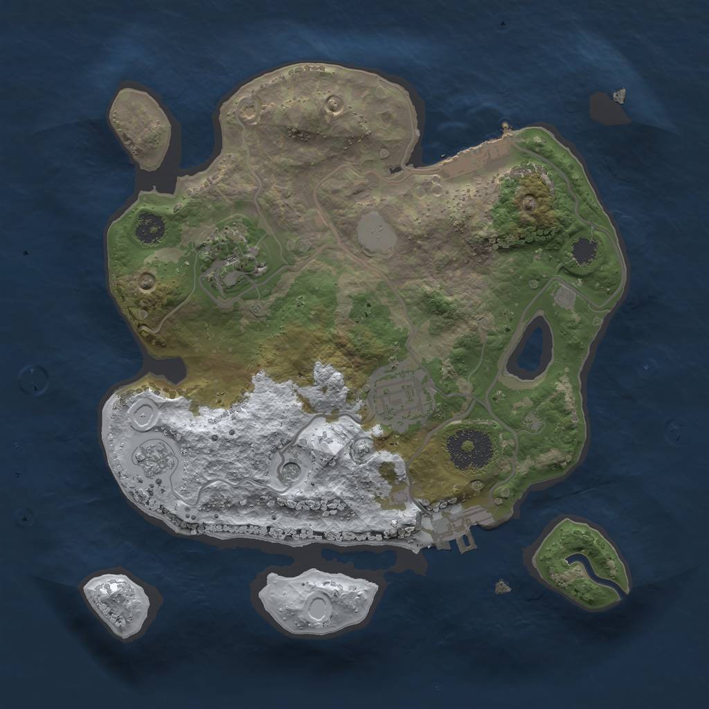 Rust Map: Procedural Map, Size: 2450, Seed: 500, 11 Monuments