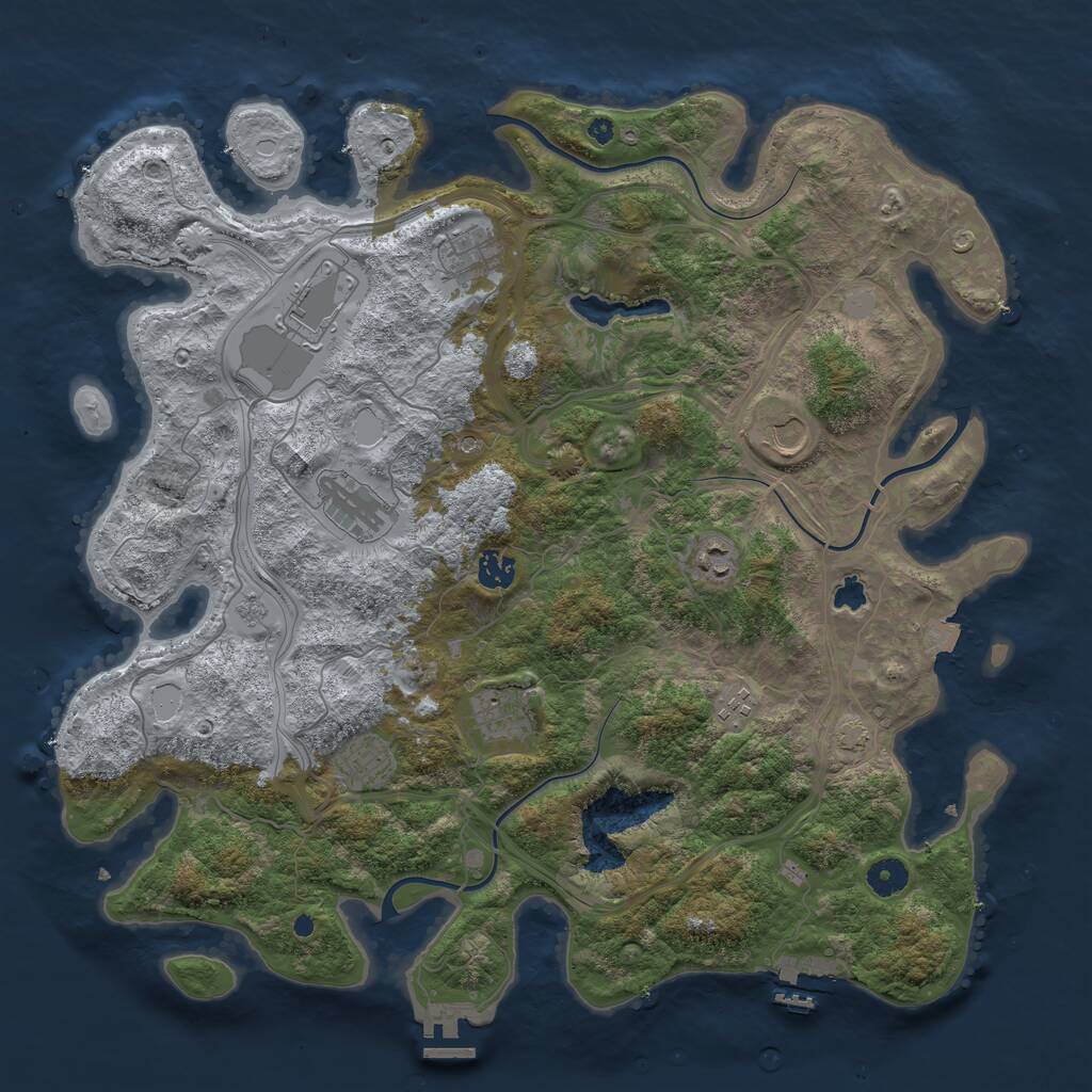 Rust Map: Procedural Map, Size: 4250, Seed: 333224885, 15 Monuments