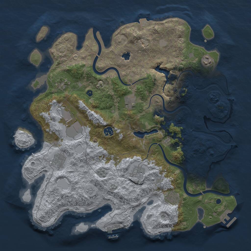 Rust Map: Procedural Map, Size: 4000, Seed: 123060, 15 Monuments