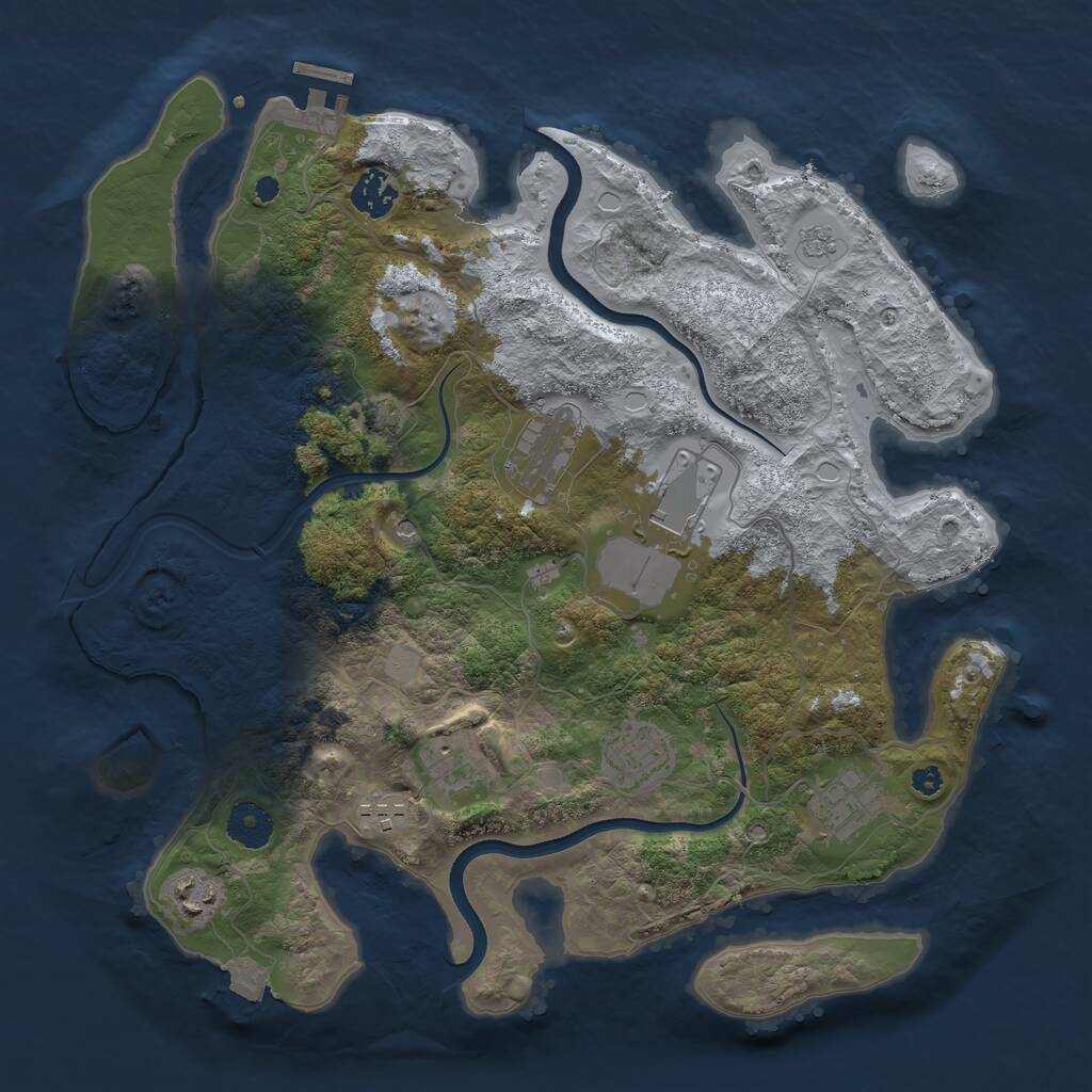Rust Map: Procedural Map, Size: 3650, Seed: 404, 13 Monuments