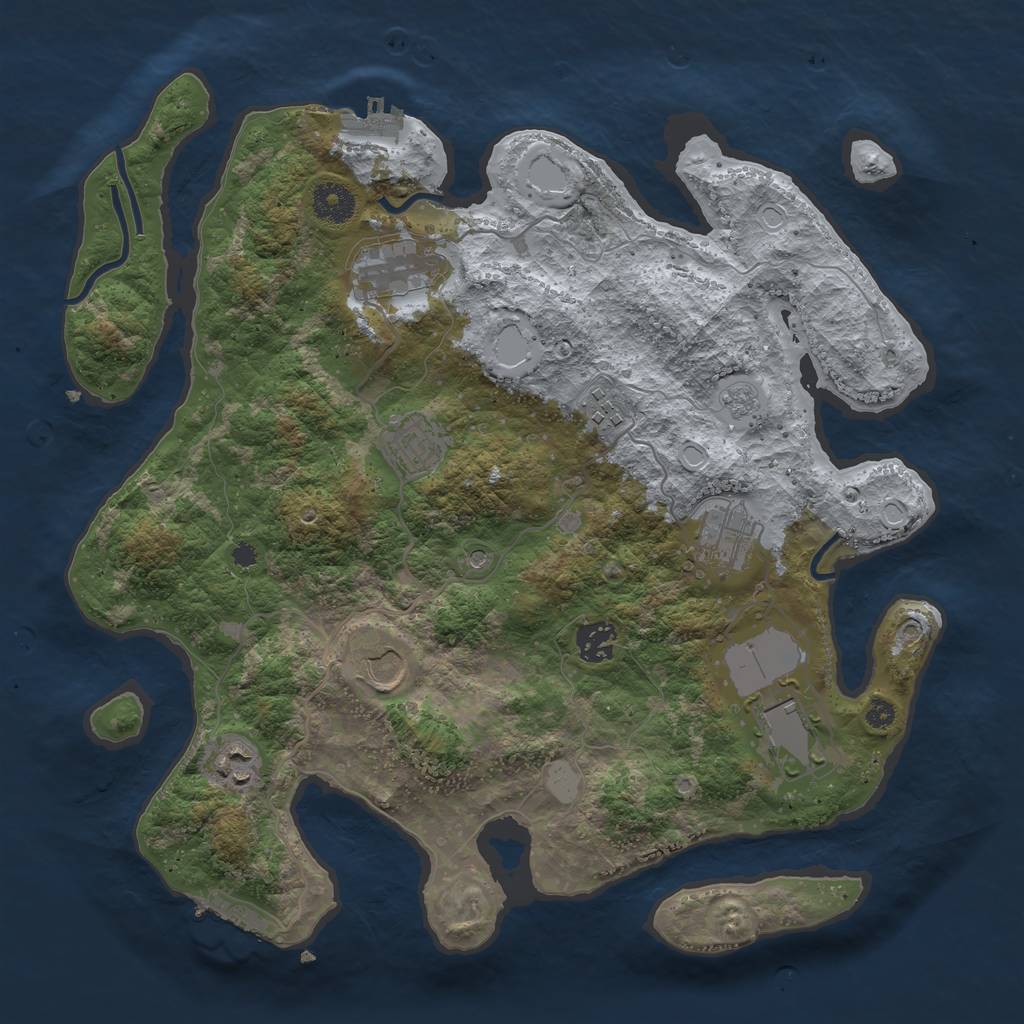 Rust Map: Procedural Map, Size: 3650, Seed: 404, 15 Monuments