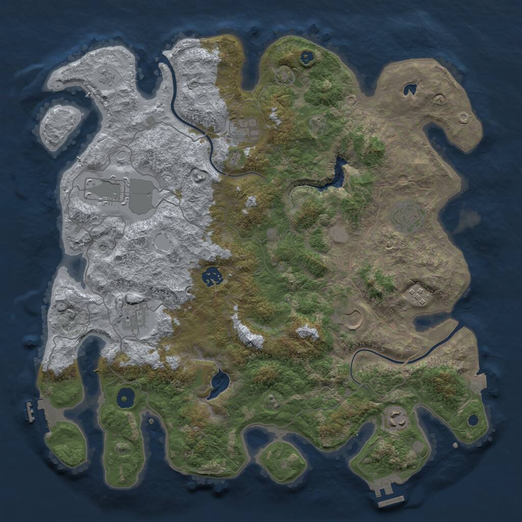 Rust Map: Procedural Map, Size: 4000, Seed: 766115, 14 Monuments