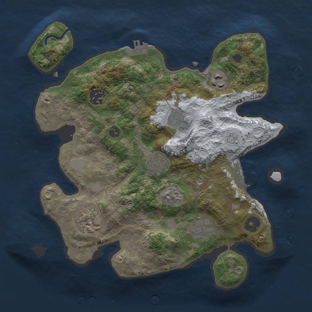 Rust Map: Procedural Map, Size: 3000, Seed: 1572764312, 15 Monuments