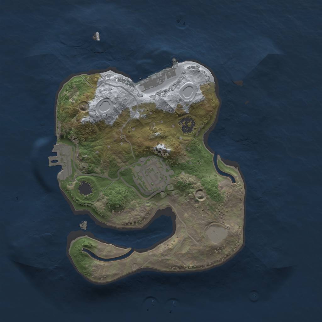 Rust Map: Procedural Map, Size: 2000, Seed: 8472935, 6 Monuments