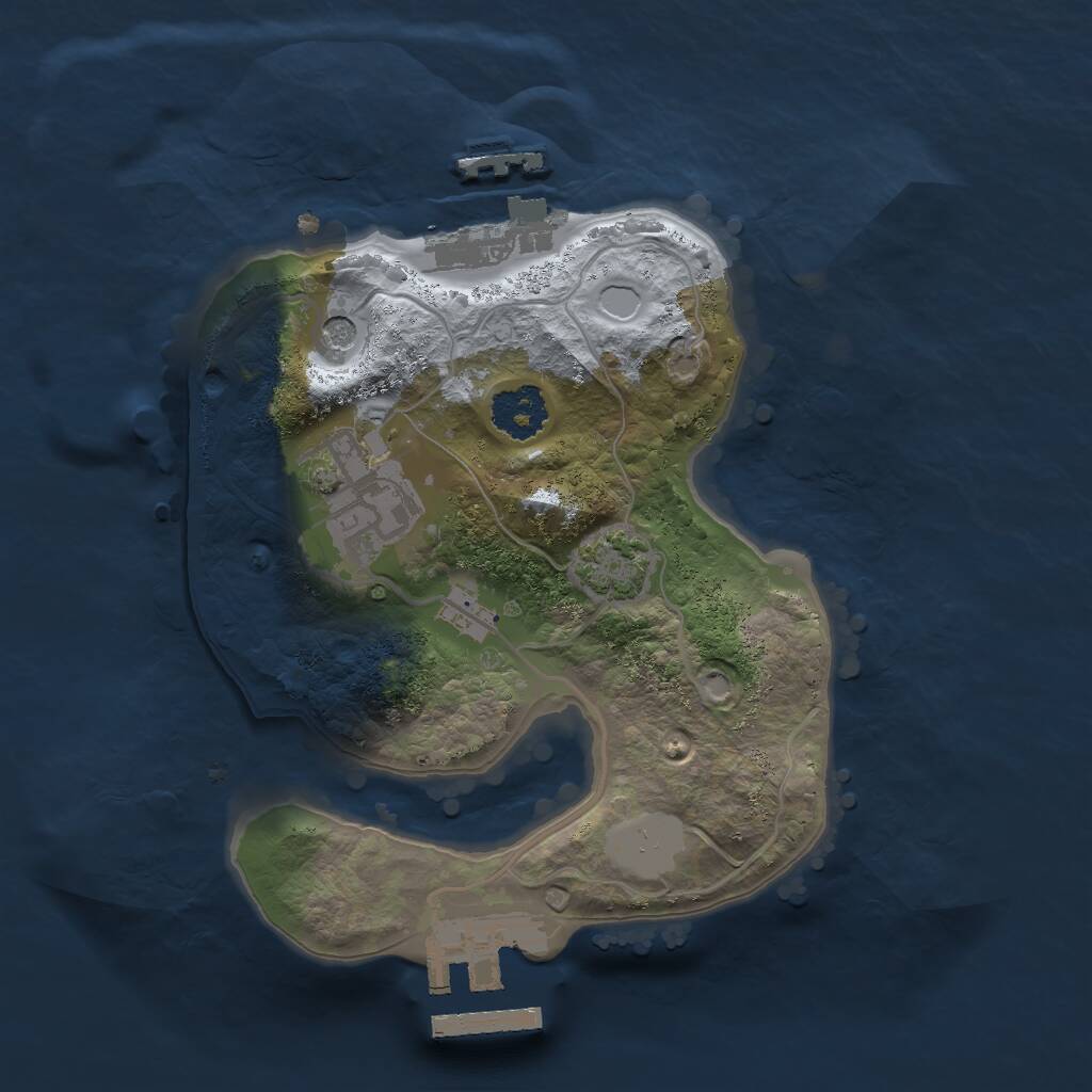 Rust Map: Procedural Map, Size: 2000, Seed: 8472935, 6 Monuments