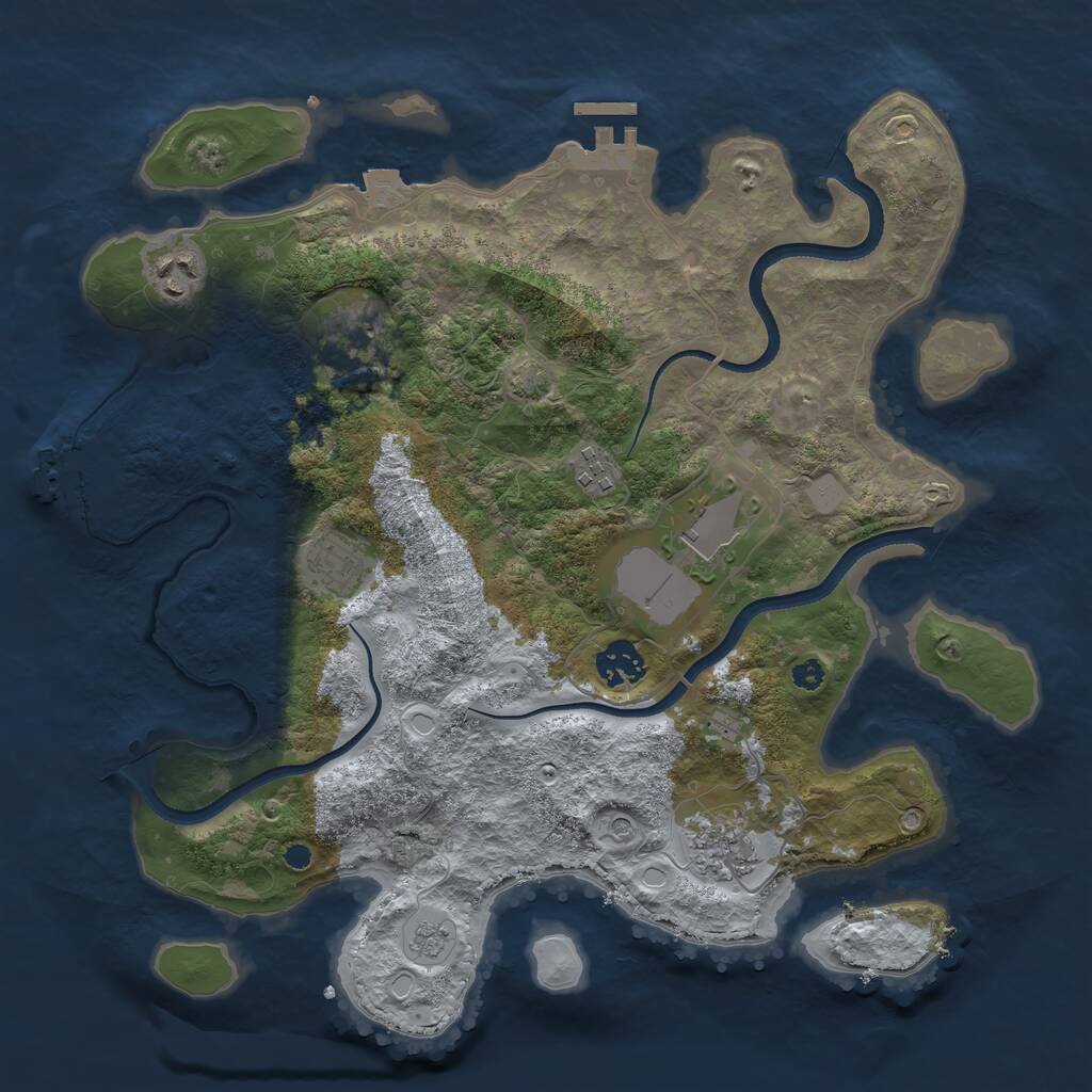 Rust Map: Procedural Map, Size: 3500, Seed: 1138408704, 13 Monuments