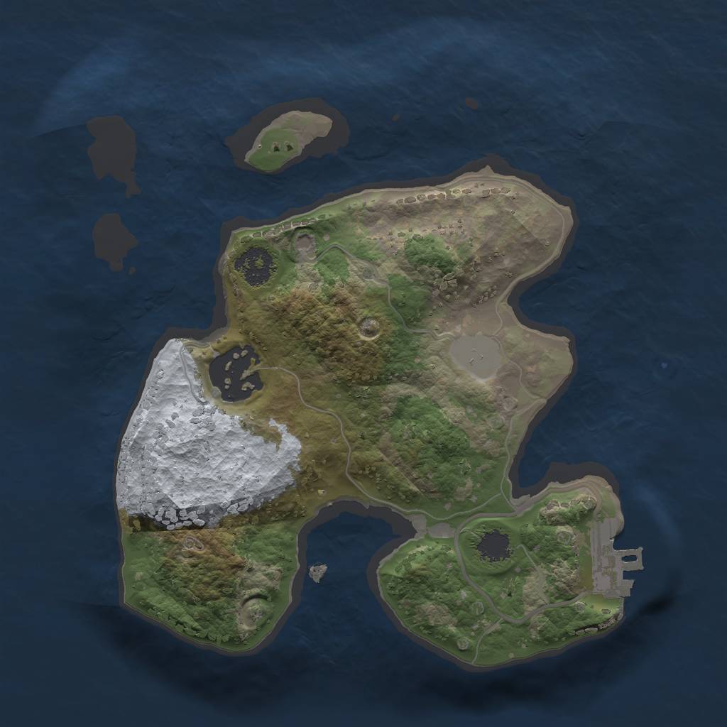 Rust Map: Procedural Map, Size: 2000, Seed: 98495, 5 Monuments