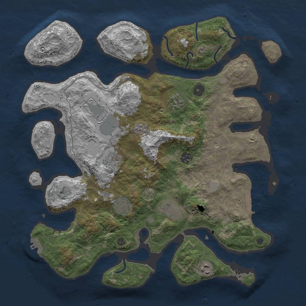 Rust Map: Procedural Map, Size: 4000, Seed: 152540, 16 Monuments