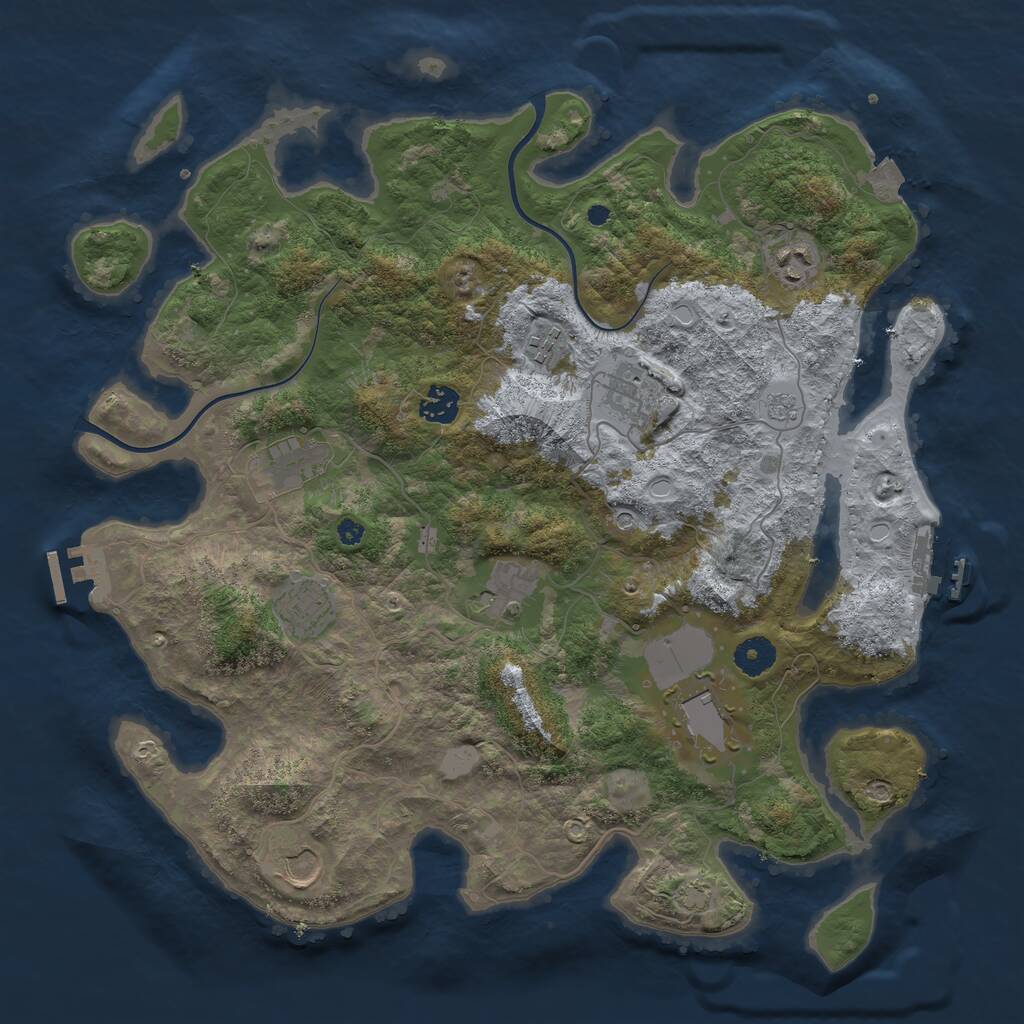 Rust Map: Procedural Map, Size: 3900, Seed: 9474, 15 Monuments