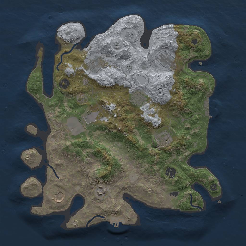 Rust Map: Procedural Map, Size: 3500, Seed: 125387105, 15 Monuments