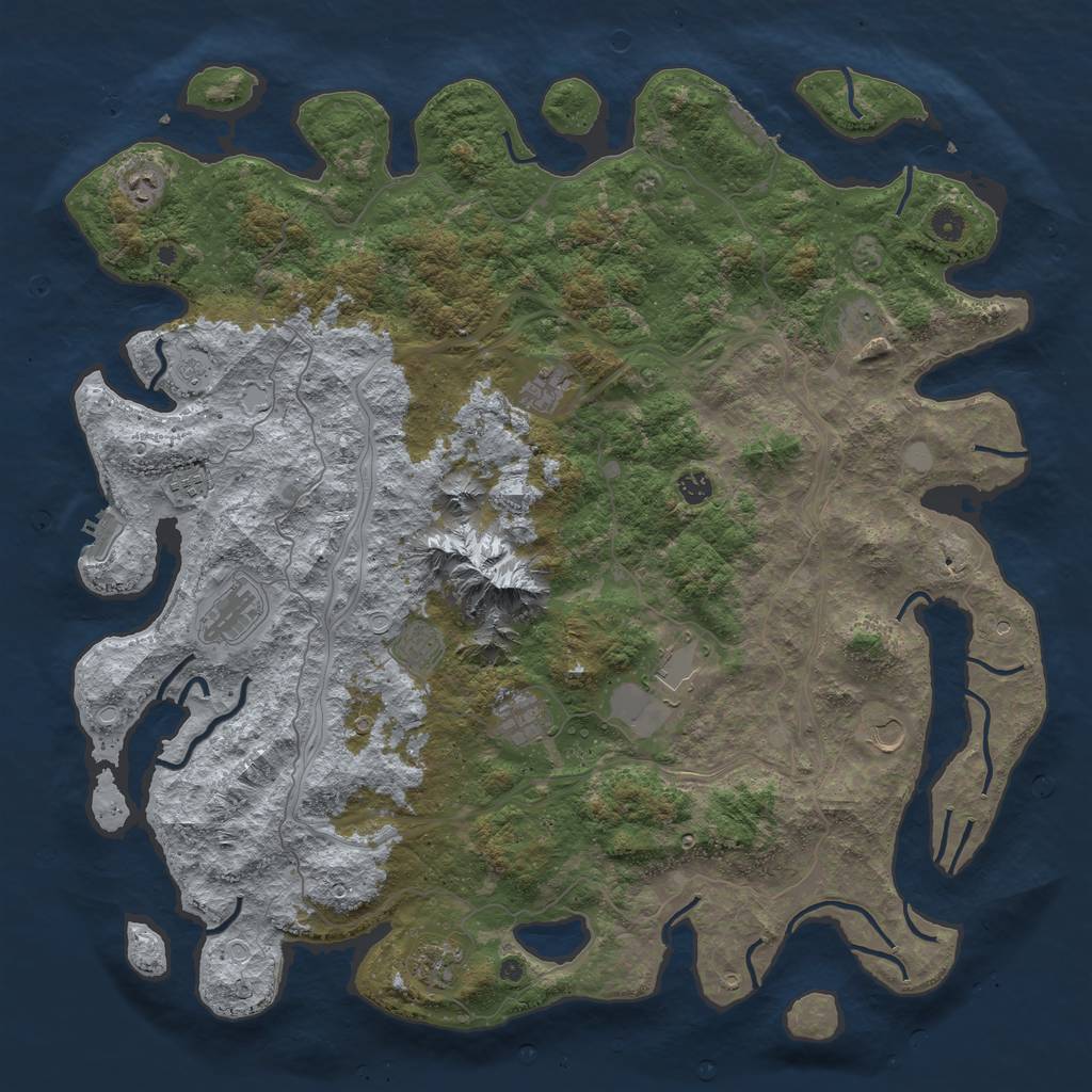 Rust Map: Procedural Map, Size: 5000, Seed: 2548854, 18 Monuments