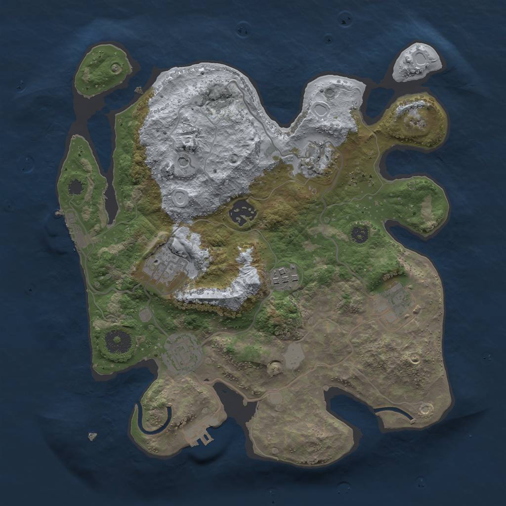 Rust Map: Procedural Map, Size: 3000, Seed: 644586244, 12 Monuments