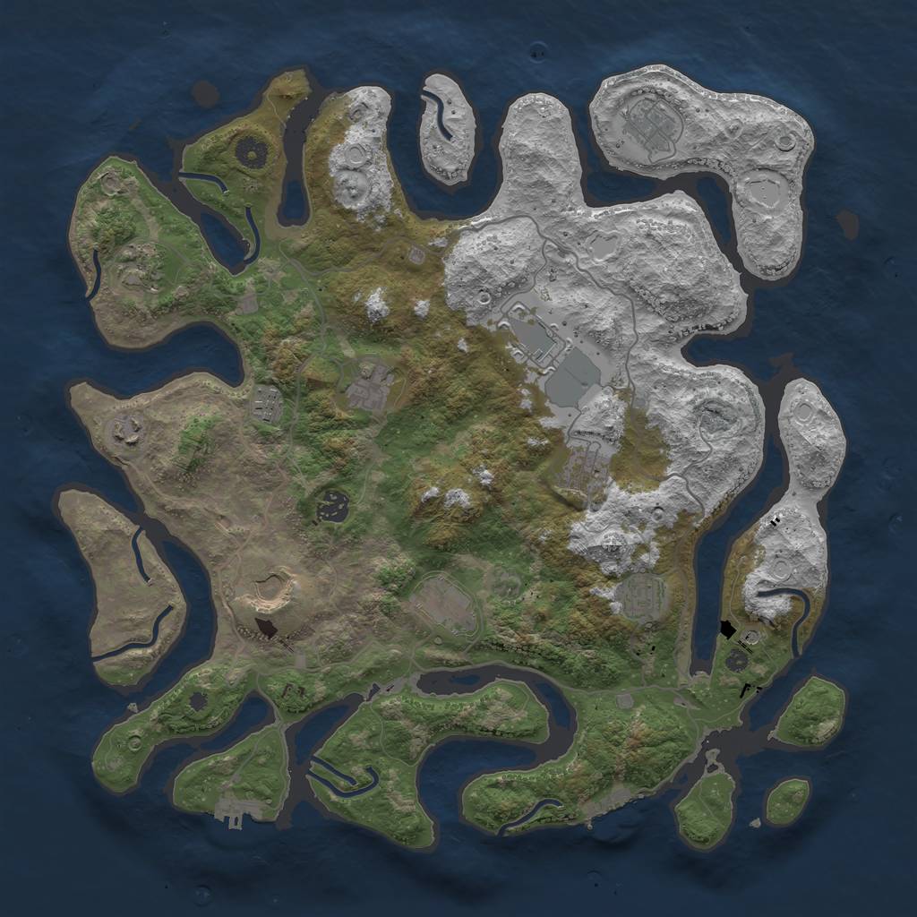 Rust Map: Procedural Map, Size: 4250, Seed: 350661594, 19 Monuments
