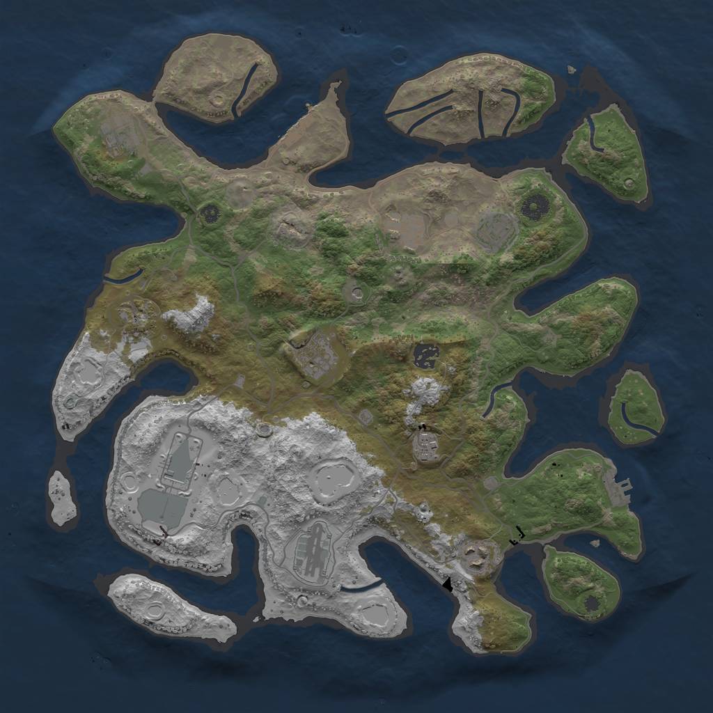 Rust Map: Procedural Map, Size: 4000, Seed: 312069, 18 Monuments