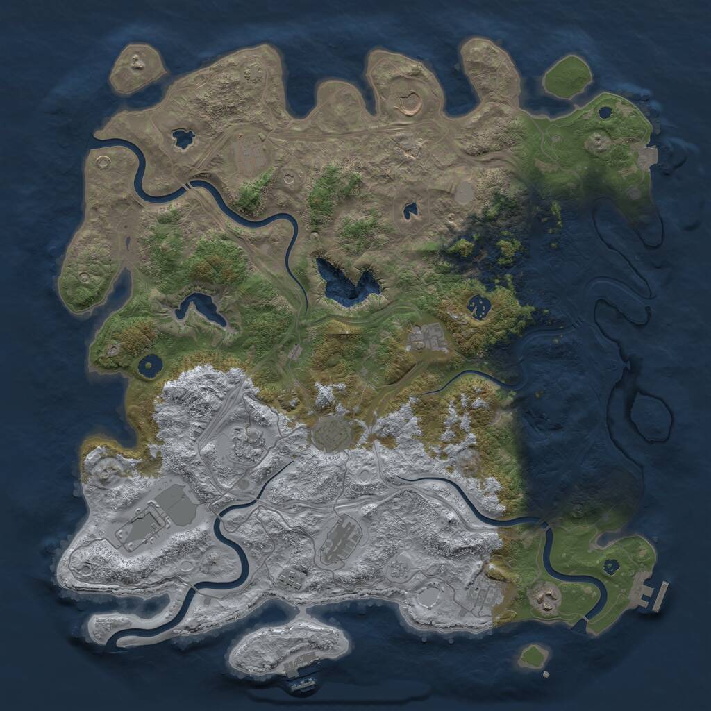 Rust Map: Procedural Map, Size: 4575, Seed: 1588243918, 17 Monuments