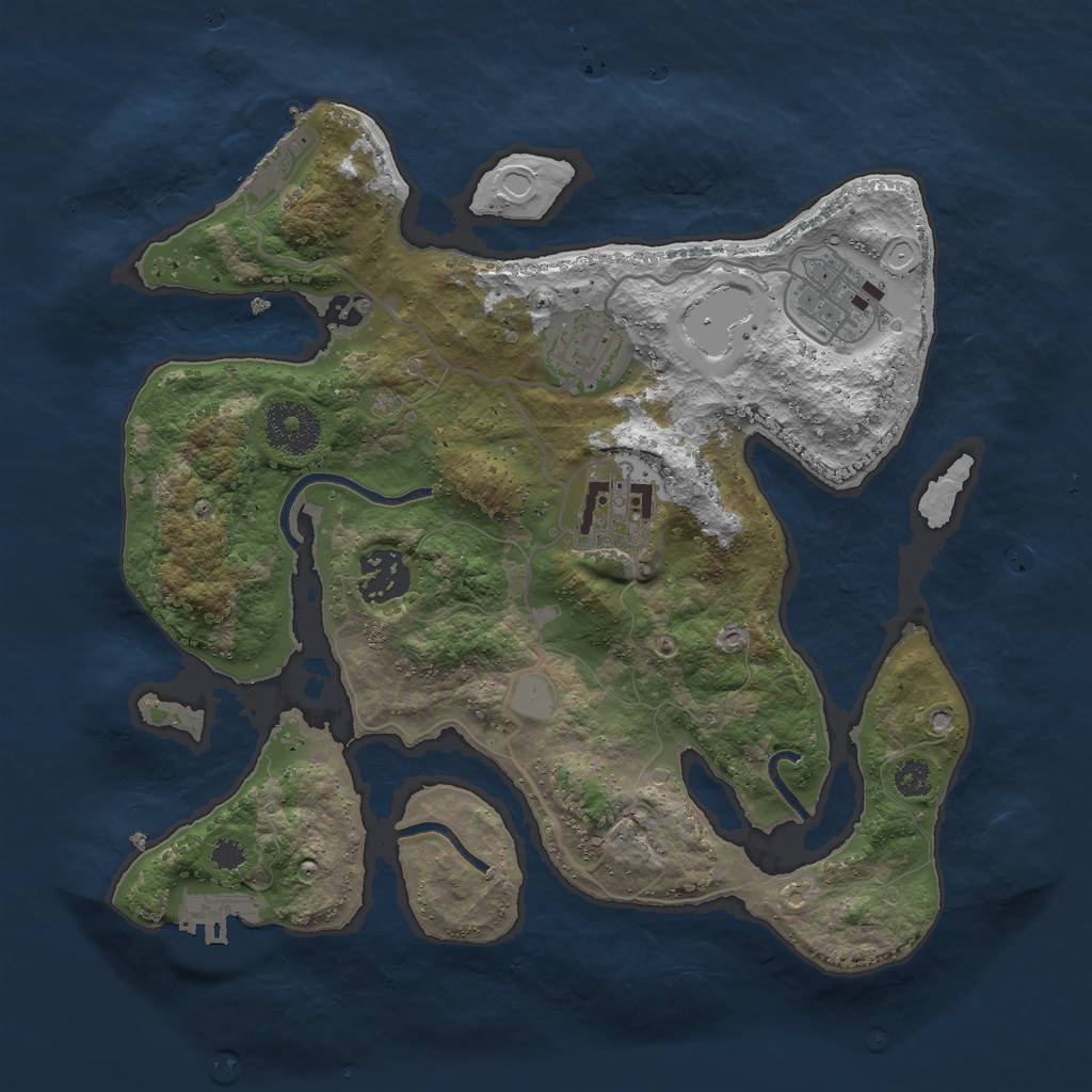 Rust Map: Procedural Map, Size: 3000, Seed: 7387348, 11 Monuments