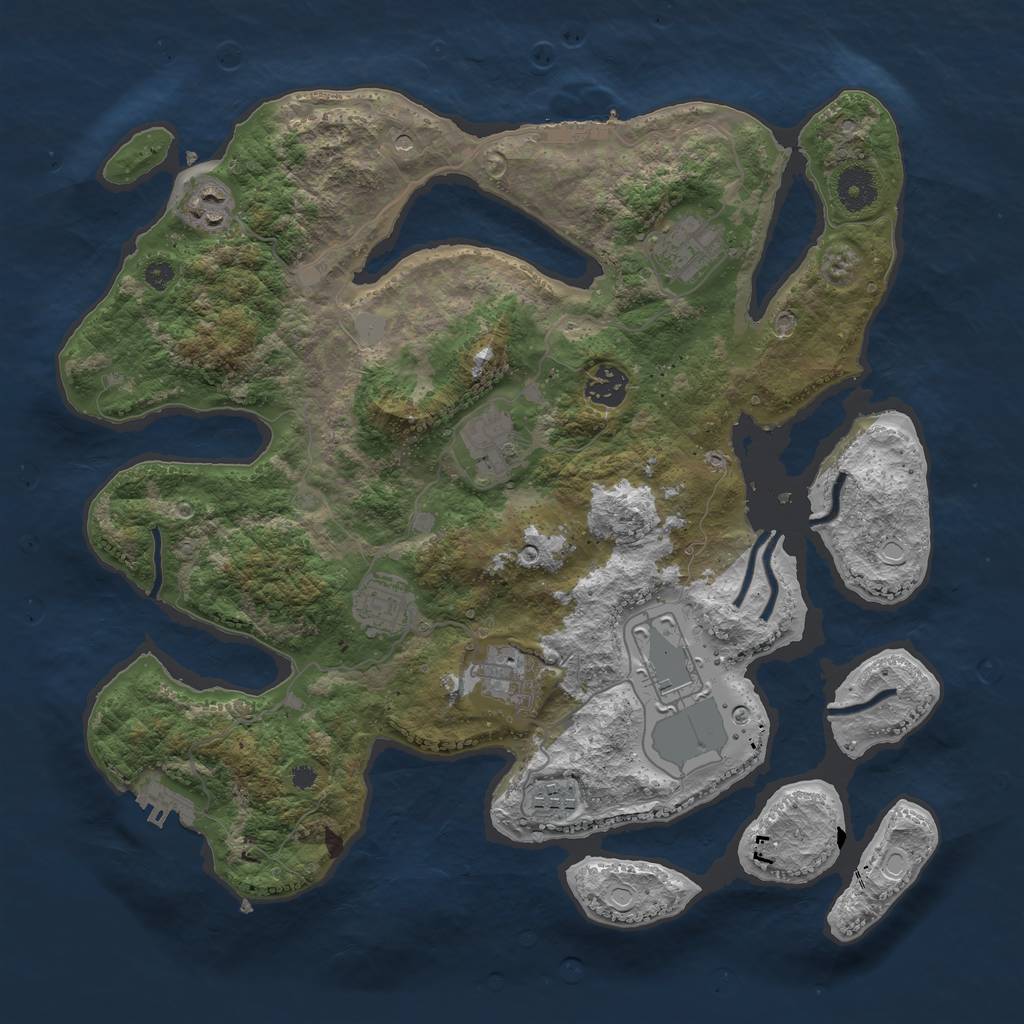 Rust Map: Procedural Map, Size: 3700, Seed: 432659789, 16 Monuments