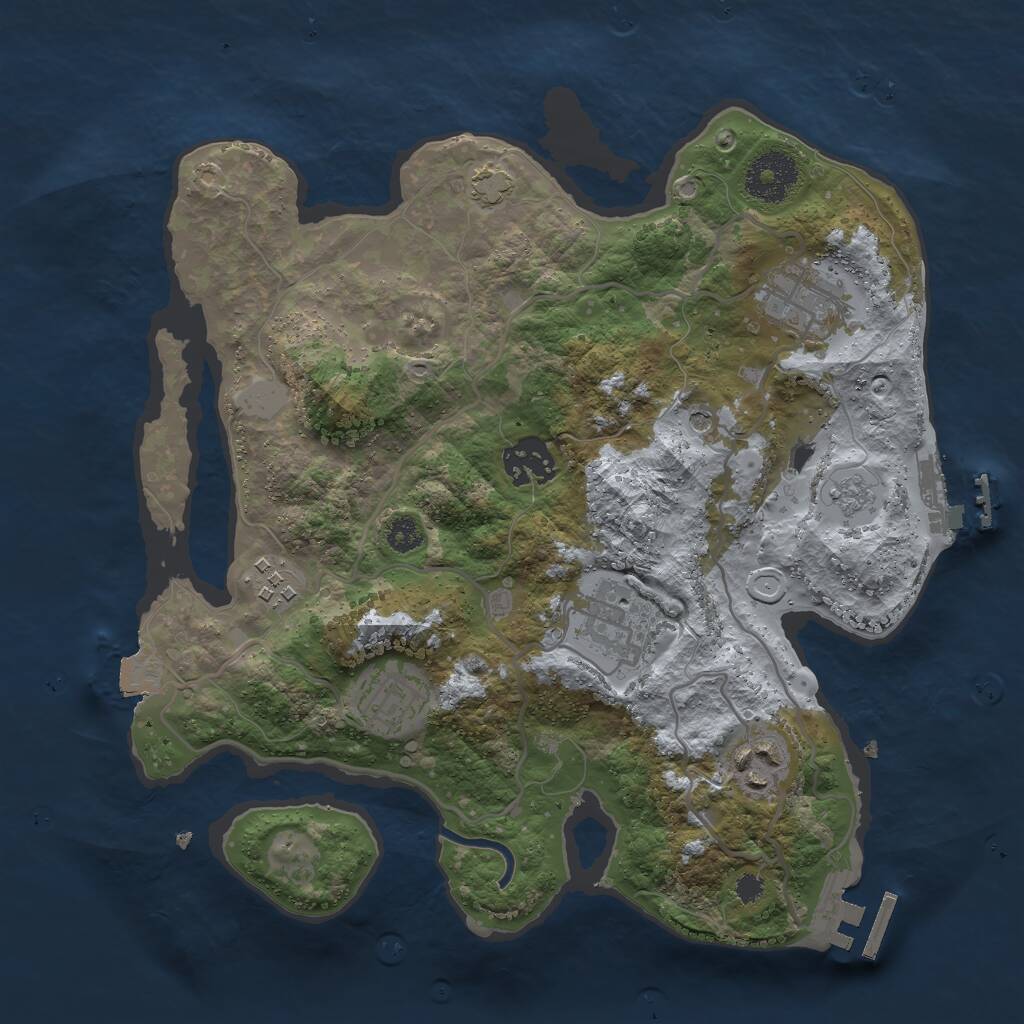 Rust Map: Procedural Map, Size: 3000, Seed: 90739788, 12 Monuments