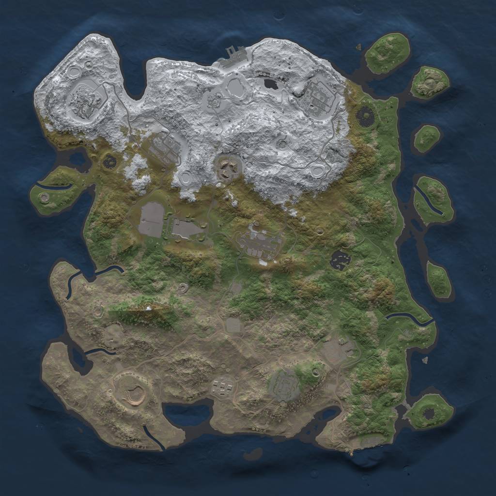 Rust Map: Procedural Map, Size: 3800, Seed: 10209, 20 Monuments