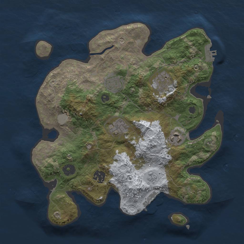 Rust Map: Procedural Map, Size: 3000, Seed: 9816513, 14 Monuments