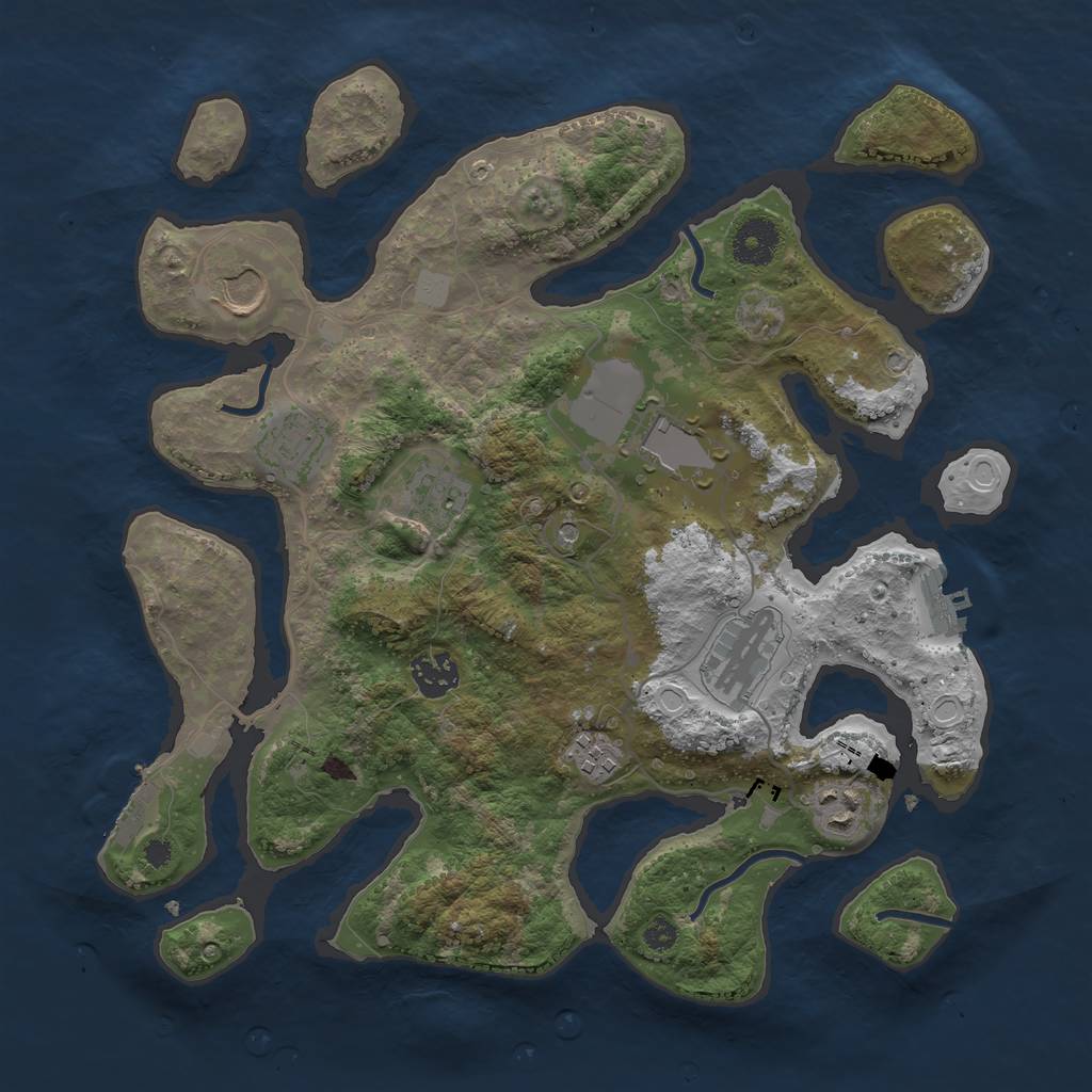 Rust Map: Procedural Map, Size: 3500, Seed: 20210903, 16 Monuments