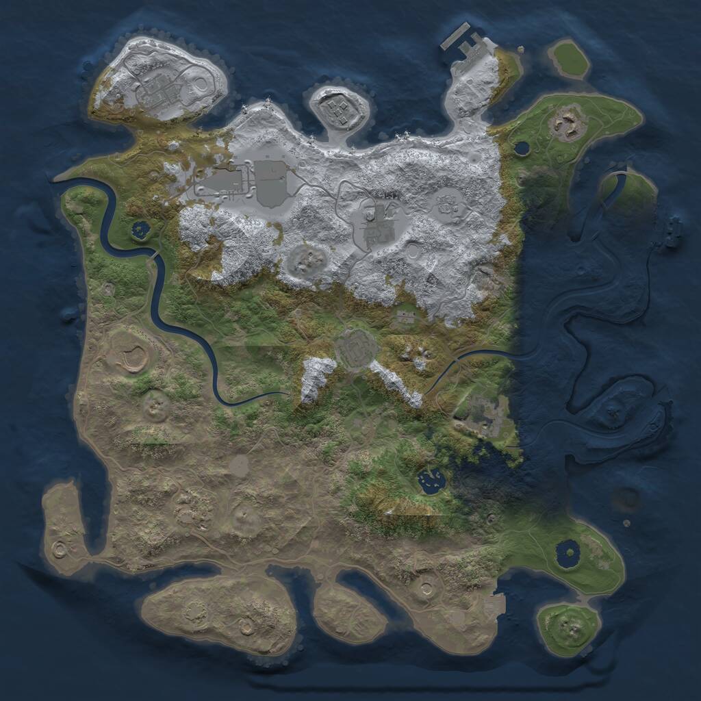 Rust Map: Procedural Map, Size: 3950, Seed: 426685491, 16 Monuments