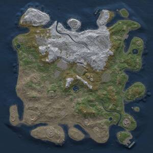 Thumbnail Rust Map: Procedural Map, Size: 3950, Seed: 426685491, 16 Monuments