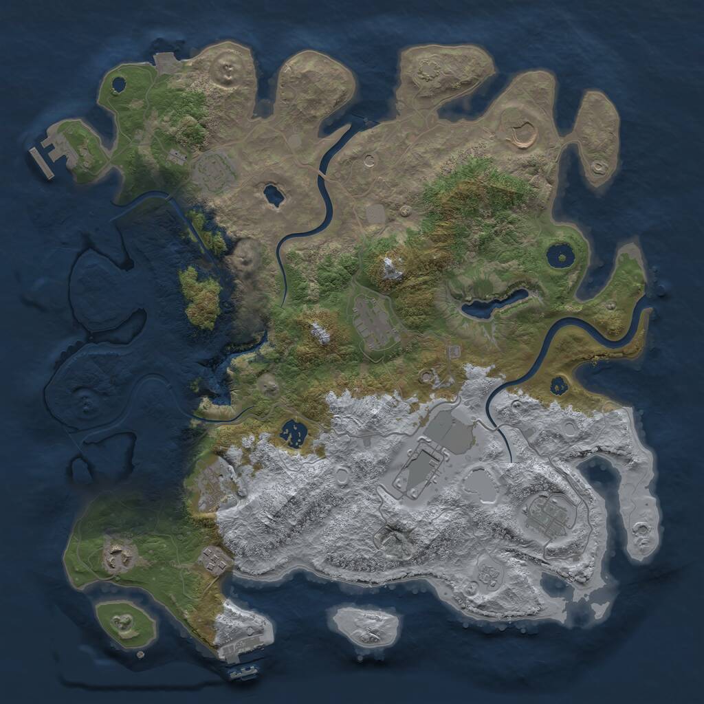 Rust Map: Procedural Map, Size: 4000, Seed: 544465314, 15 Monuments
