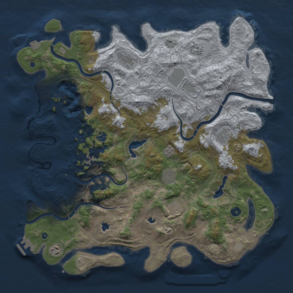 Rust Map: Procedural Map, Size: 4500, Seed: 279371, 15 Monuments