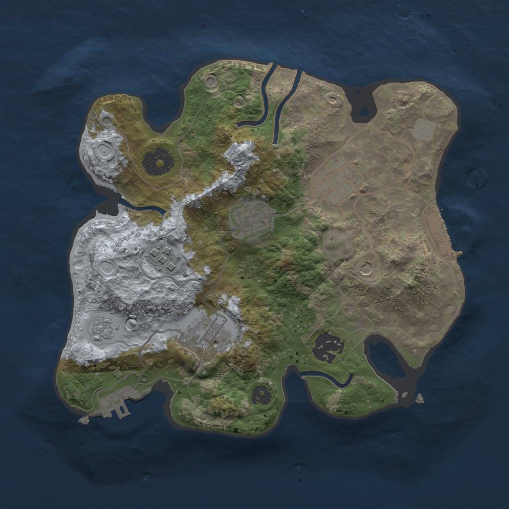 Rust Map: Procedural Map, Size: 2600, Seed: 682983502, 14 Monuments