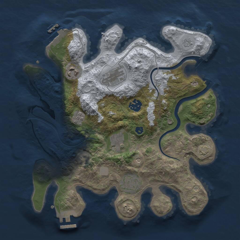 Rust Map: Procedural Map, Size: 3000, Seed: 925698710, 12 Monuments