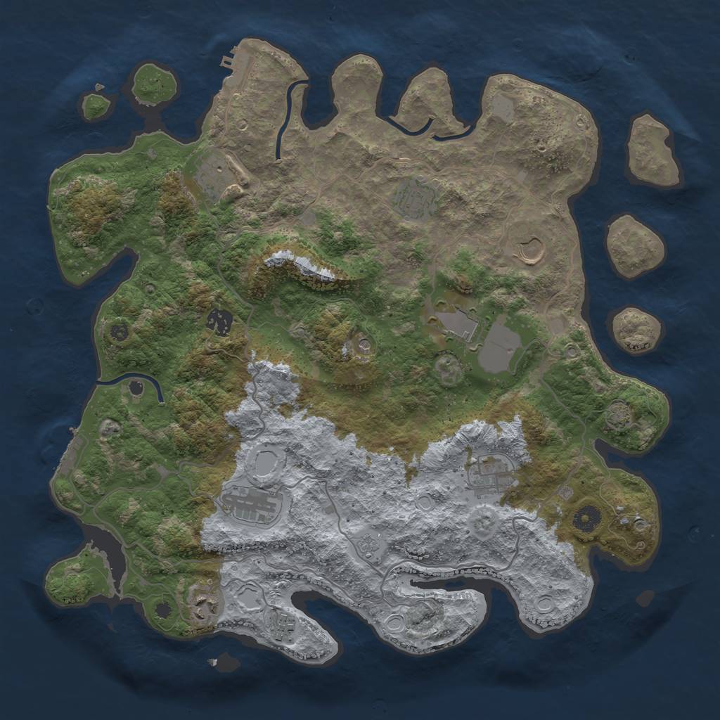 Rust Map: Procedural Map, Size: 4000, Seed: 80021097, 17 Monuments