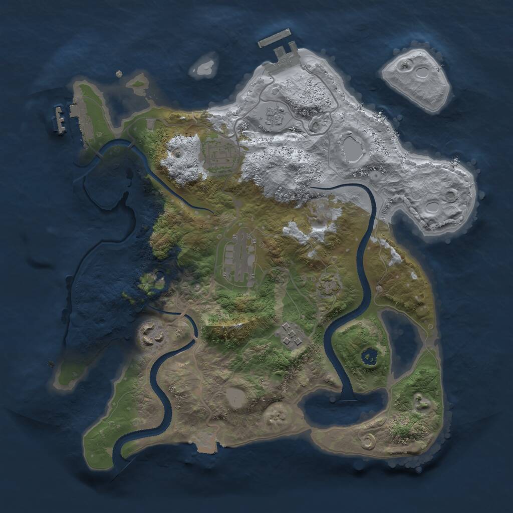 Rust Map: Procedural Map, Size: 3000, Seed: 562024949, 10 Monuments