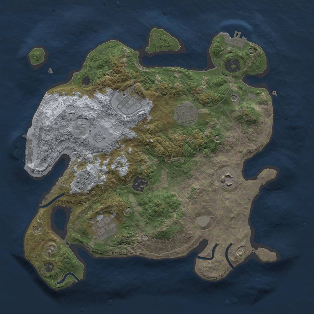 Rust Map: Procedural Map, Size: 3102, Seed: 23276, 13 Monuments