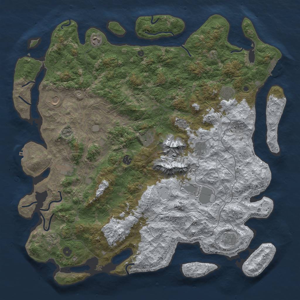 Rust Map: Procedural Map, Size: 5000, Seed: 937296, 20 Monuments