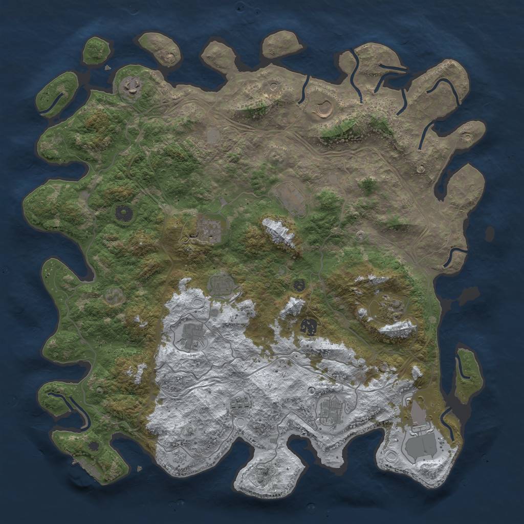 Rust Map: Procedural Map, Size: 4500, Seed: 36962484, 19 Monuments