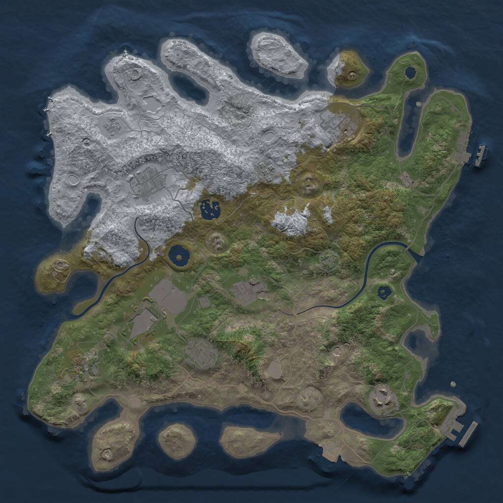 Rust Map: Procedural Map, Size: 3600, Seed: 356728292, 15 Monuments
