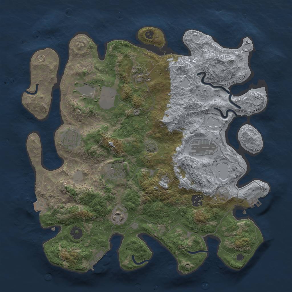 Rust Map: Procedural Map, Size: 3500, Seed: 10261, 15 Monuments