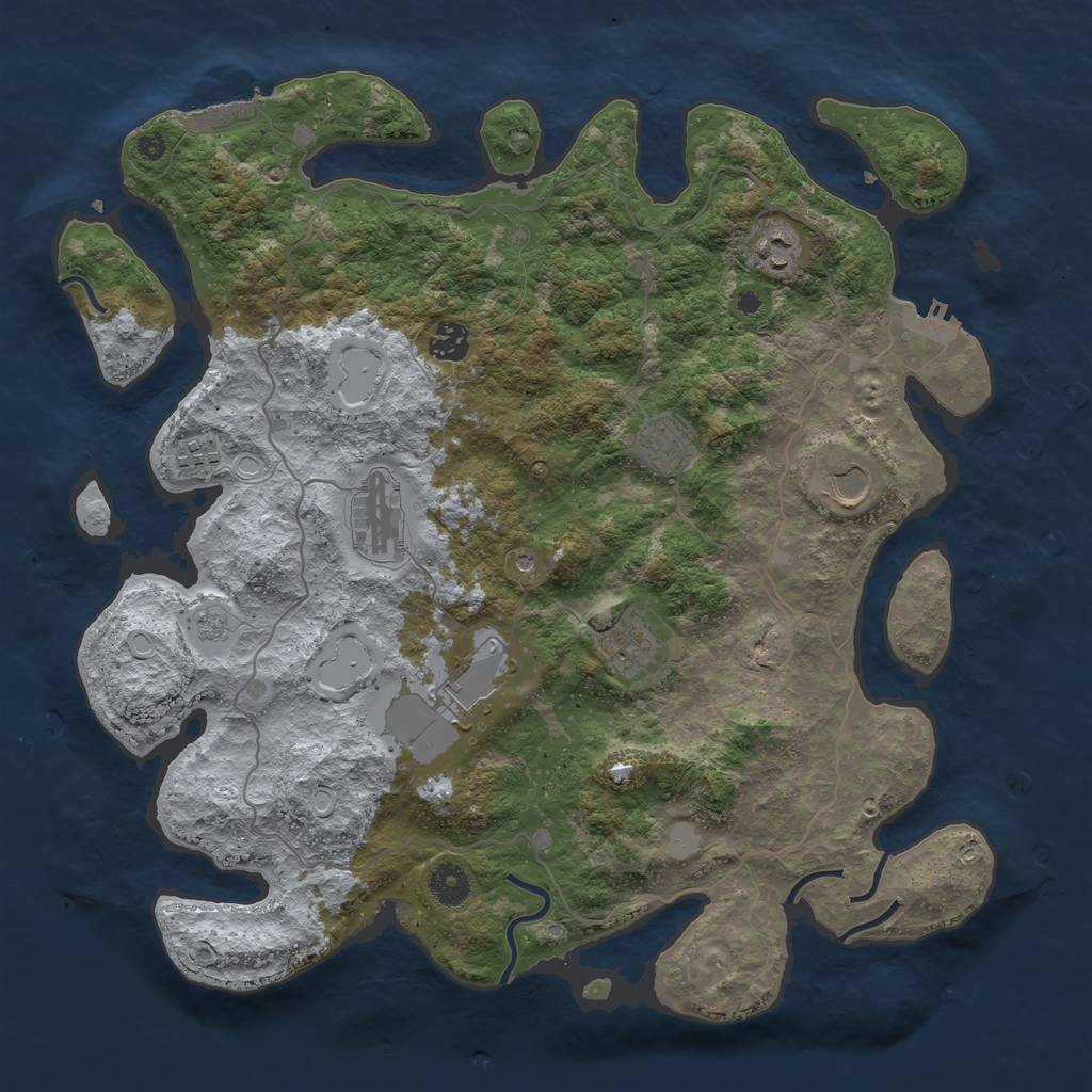 Rust Map: Procedural Map, Size: 4000, Seed: 2110632699, 15 Monuments