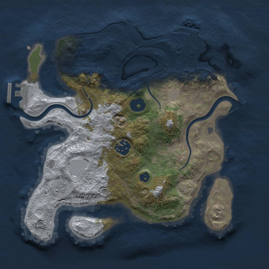 Rust Map: Procedural Map, Size: 2750, Seed: 68576, 7 Monuments